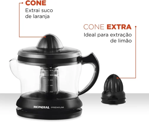 MONDIAL Espremedor Premium, Preto, 30W, 110V - E-02 - Imagem 4