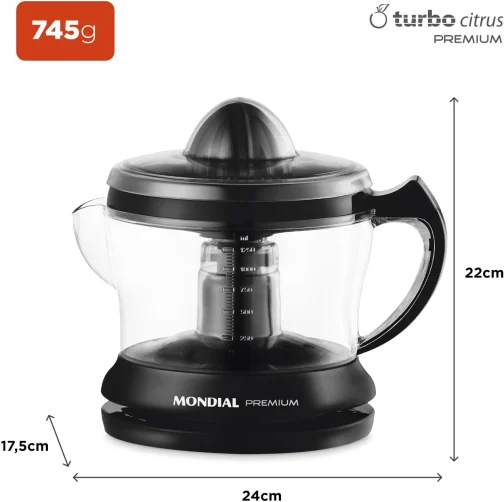MONDIAL Espremedor Premium, Preto, 30W, 110V - E-02 - Imagem 7