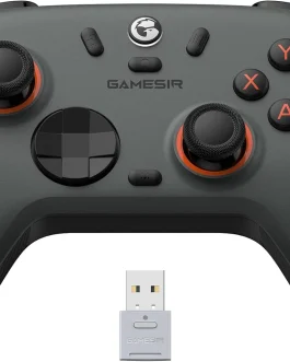 GameSir Nova 2 Lite Controle Sem Fio para PC com Hall Effect nos Analógicos e Gatilhos, 1000Hz 2.4G/Wired, Botões Programáveis – Compatível com PC, Switch, Steam, Android – Cinza Grafite