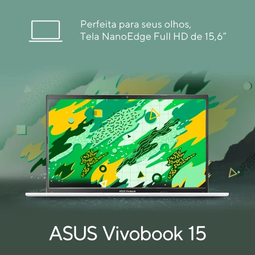 Notebook ASUS Vivobook 15 AMD Ryzen 7, 16 GB, 512 GB SSD, W11 Home, 15.6'' FHD, Cool Silver - M1502YA-NJ655W - Imagem 6