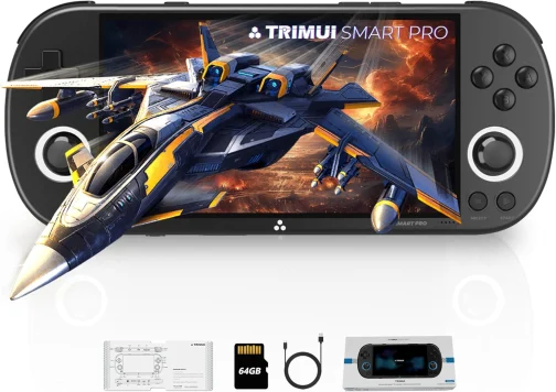 Trimui Smart Pro Handheld Game Console, Retro Hand Held Video Gaming Consoles with 64G/256G TF Card, 5 inch Screen Portable - Black 64GB - Imagem 2