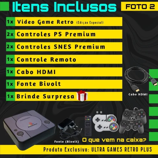 TOYUTOYI Video Game Retro Premium + 114 Mil Jogos + 4 Controles + Atualizado - Imagem 3