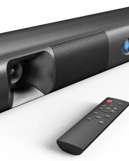 Saiyin Barra de som para Smart TV, barra de som Bluetooth 5.3 de 60 W com drivers de graves duplos e voz clara, sistema de som surround virtual com TV-ARC/óptico/AUX para TV/PC/jogos/projetores, 43 cm