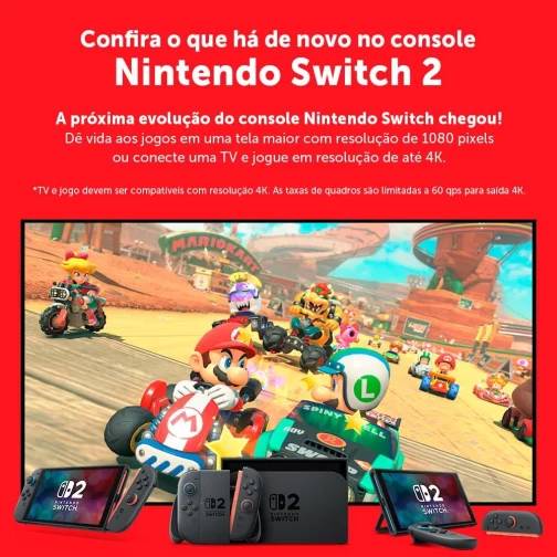 Bundle Nintendo Switch 2 + Jogo Digital Mario Kart World – Modelo Nacional de Tomada - Imagem 5
