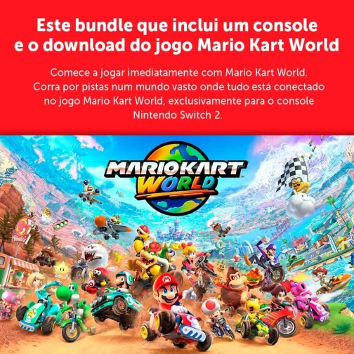 Bundle Nintendo Switch 2 + Jogo Digital Mario Kart World – Modelo Nacional de Tomada - Imagem 10