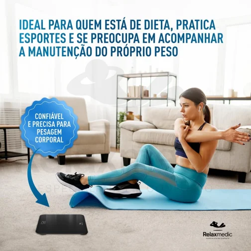 Balança Corporal Digital De Banheiro Ônix 180kg - Relaxmedic - Imagem 3