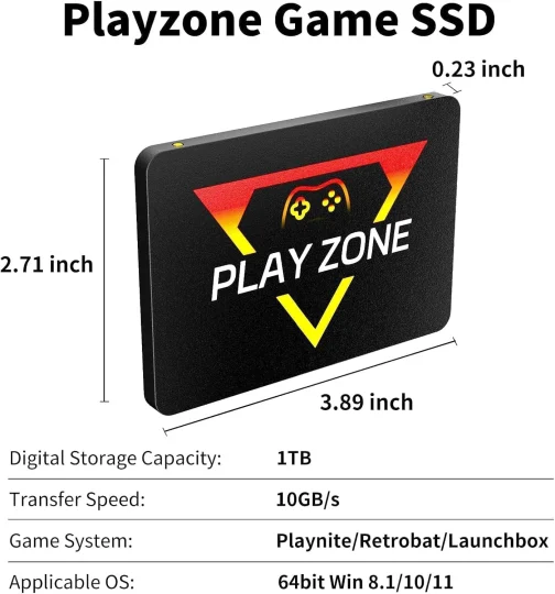 Console de Jogo Playzone com 1TB SSD, 16191 Jogos Embutidos e 80+ Emuladores, para PC com Windows 8.1 ou Superior - Imagem 7