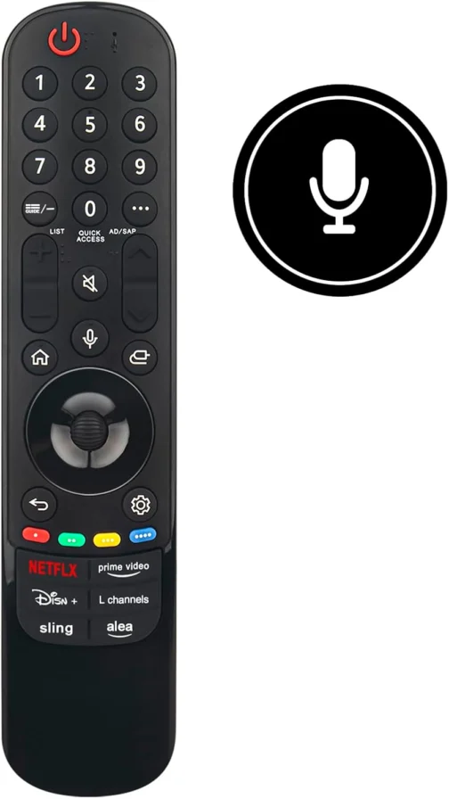 Substituição de voz MR24GA Remote Commander compatível com LG 2024 Smart TV 86QNED90TAA 65UT8000PUA OLED77B4PUA OLED55B4PUA 75UT7590PUA 43UT7590PUA 86UT8000PUA 65UT7570PUB 65UT7590PUB 65UT7590PUA - Imagem 3