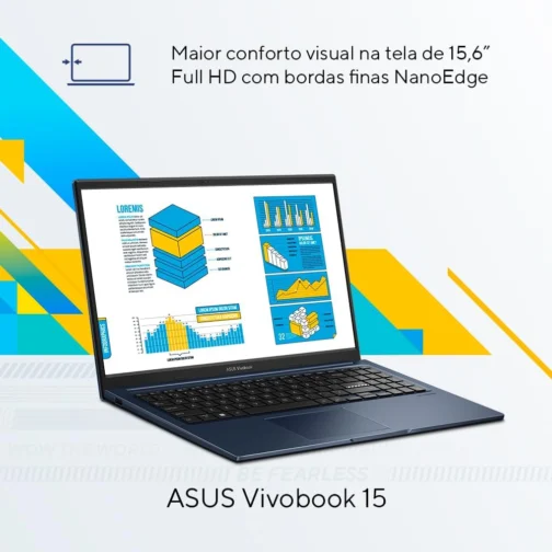 Notebook ASUS Vivobook 15, Intel Core i5, 16 GB, 512 GB SSD W11 Home, 15.6'' FHD, Quiet Blue -X1504VA-NJ1745W - Imagem 4