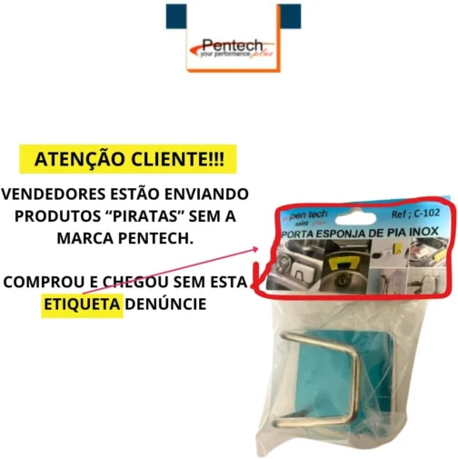 Suporte de Esponja Gancho Pia Aço Inox Louça Cozinha Com 2 unidades - Imagem 4