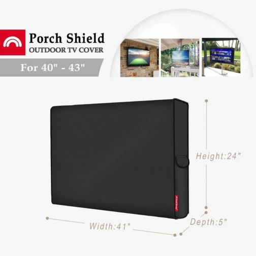 Protetor universal de TV para ambientes externos da Porch Shield para LCD, LED, tela plana de TV Plasma, compatível com suportes de parede, Preto, 40"- 43" - Imagem 3
