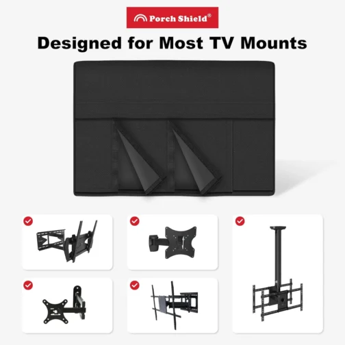 Protetor universal de TV para ambientes externos da Porch Shield para LCD, LED, tela plana de TV Plasma, compatível com suportes de parede, Preto, 40"- 43" - Imagem 4