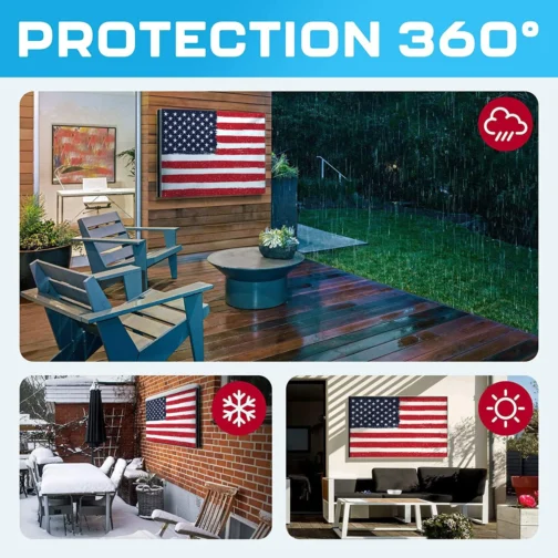 Garnetics Capa de TV externa 43 polegadas à prova d'água e à prova de intempéries | Gabinete de TV ao ar livre | Protetor de tela de TV Smart Shield para TV externa | Capa para mudança | Protetores de - Imagem 6