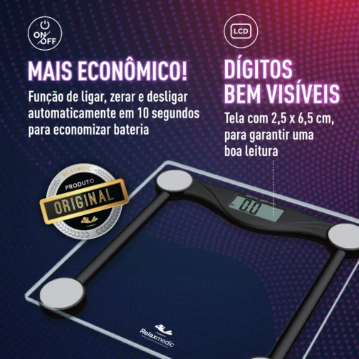 Balança Digital Corporal Body Fit Banheiro até 180kg - Relaxmedic - Imagem 4