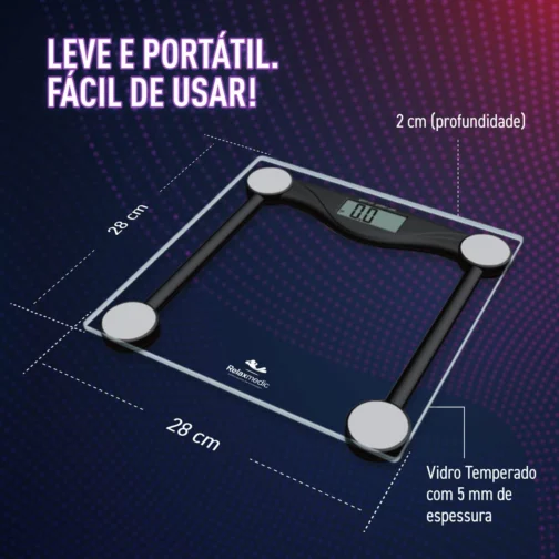 Balança Digital Corporal Body Fit Banheiro até 180kg - Relaxmedic - Imagem 7