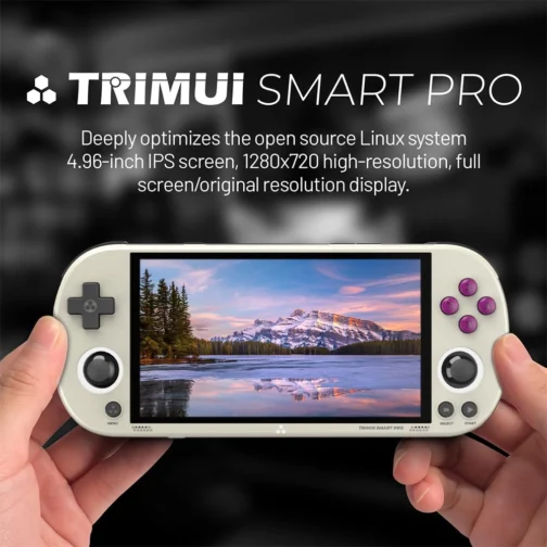 Trimui Smart Pro Handheld Game Console 4.96-Inches Display Game Console, Linux System with Allwinner A133P Processor Built-in 64G TF Card Gray - Imagem 5