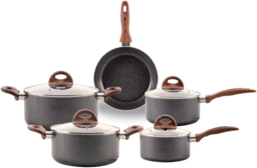 Brinox - Jogo de Panelas Antiaderente Ceramic Life 5 Peças com Fundo de Indução Smart Plus - Granito - Imagem 2