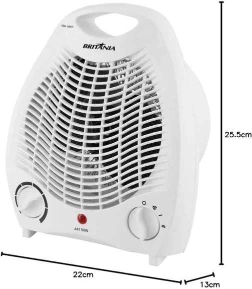 Aquecedor Elétrico 2 Em 1 Britânia 1500w Ab1100n 110v 110v - Imagem 5