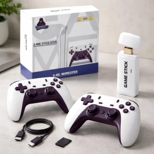 Video Game Retrô, Console, Stick Hdmi Com 2 Controles Sem Fio, Branco, Infantil, Mais de 20 mil Jogos, Diversão, Nostalgia, Brinquedo, Para Crianças - Imagem 7