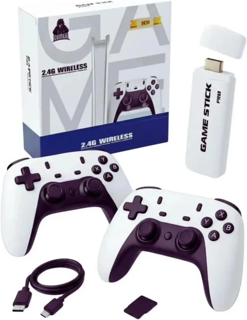 Video Game Retrô, Console, Stick Hdmi Com 2 Controles Sem Fio, Branco, Infantil, Mais de 20 mil Jogos, Diversão, Nostalgia, Brinquedo, Para Crianças - Imagem 8