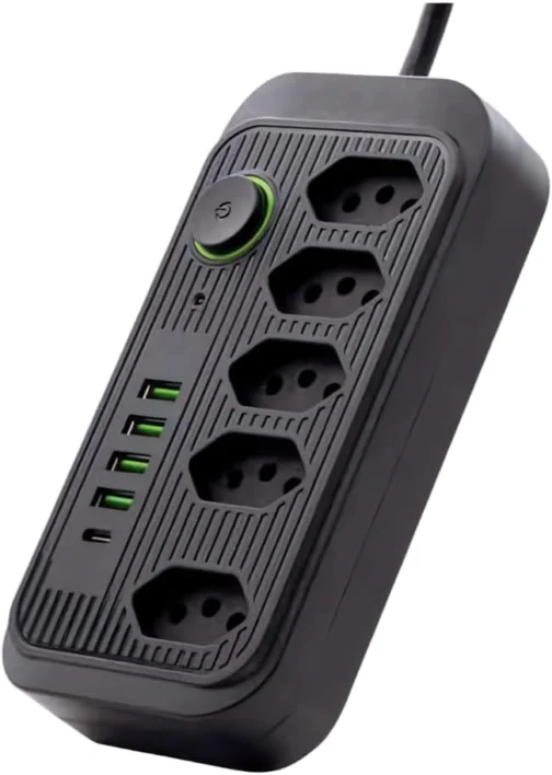 Extensão Elétrica com 5 Tomadas, 4 USB e 1 Tipo-C, Filtro de Linha, 2500W - Imagem 2