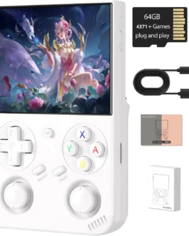 Voacle Console de Jogos Portátil Retrô Anbernic Rg35Xx Pro, Rg 35Xxpro com Suporte para Saída Hdmi, Wi-Fi 5G, Bluetooth 4.2, Tela Ips de 3,5″, Sistema Linux Pré-Instalado com 4353 Jogos e Bateria