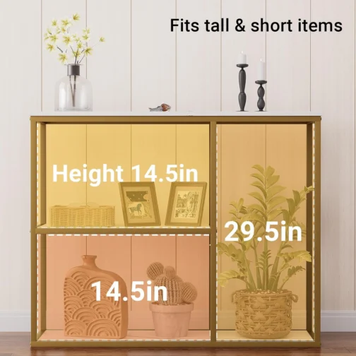 WOHOMO Mesa de console, mesa de entrada pequena com prateleiras de armazenamento, mesa de sofá estreita de 30 cm, mesa de corredor moderna para sala de estar, 80 x 30 x 31,5 cm, branca e dourada - Imagem 6