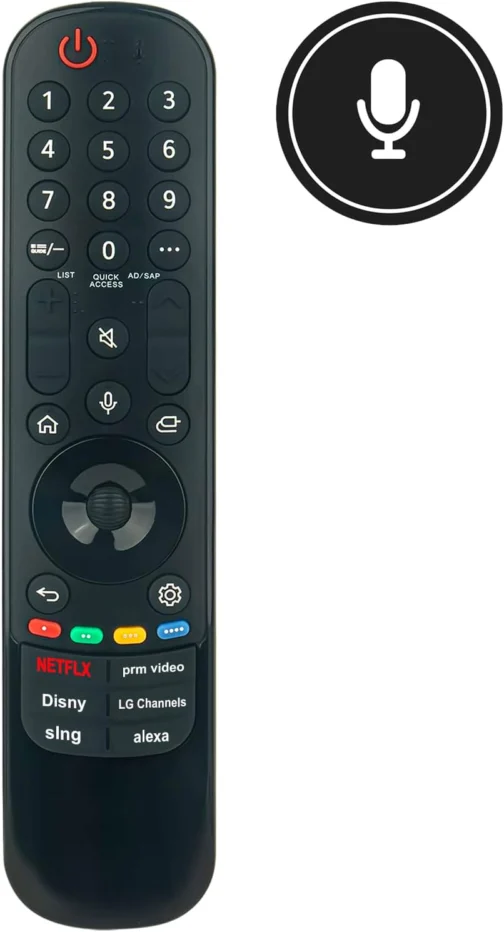 MR23GA/AKB76043102 Controle remoto de voz substituído adequado para LG Magic Smart TV 43/50/55/65/70/75/86/QLED Series TV 86QNED80 75UR8000AUA 70UR8000AUA (com função de voz) - Imagem 3