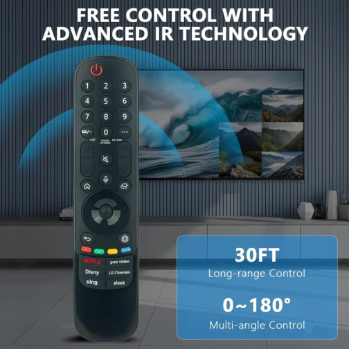 MR23GA/AKB76043102 Controle remoto de voz substituído adequado para LG Magic Smart TV 43/50/55/65/70/75/86/QLED Series TV 86QNED80 75UR8000AUA 70UR8000AUA (com função de voz) - Imagem 5
