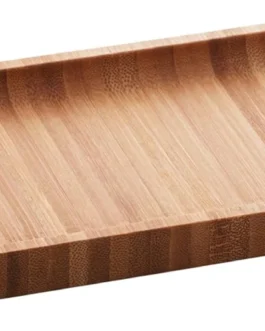 LYOR – Bandeja de Bambu Hire Marrom Natural 28cm – Mesa Posta – Organização – Utensílios de Cozinha – Enxoval – Decoração – Travessa Retangular – Petisqueira – Utilidades Domésticas