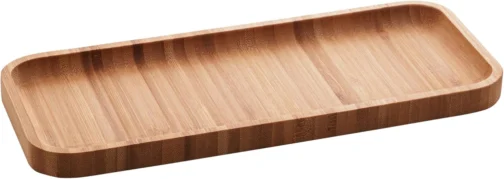 LYOR - Bandeja de Bambu Hire Marrom Natural 28cm - Mesa Posta - Organização - Utensílios de Cozinha - Enxoval - Decoração - Travessa Retangular - Petisqueira - Utilidades Domésticas - Imagem 2