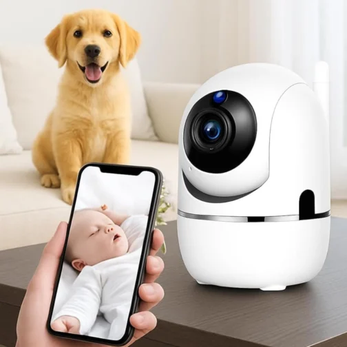 Câmera Baba Eletronica Wi-Fi de Monitoramento e Segurança com áudio bidirecional, visão noturna e detecção de movimento — solução em vigilância para bebês, idosos, pets e segurança doméstica. Premium - Imagem 2
