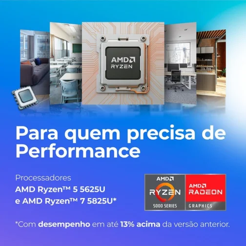 Notebook Positivo Vision R15M AMD Ryzen 5-5625U Linux 8GB RAM 256GB SSD Wi-Fi 6 Tela 15.6” Full HD IPS Antirreflexo - Minitela - Permite upgrade de memória RAM e SSD - Preto - Imagem 5