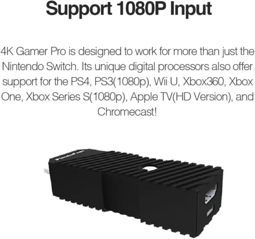 PhotoFast 4K Gamer Pro Video Game Console HDMI 4K upscaler 1080p to 4k @60fps without lag upscale for Nintendo Switch/Nintendo Switch OLED/Wii U/PlayStation 4 / PS3 / Xbox & more - Imagem 5