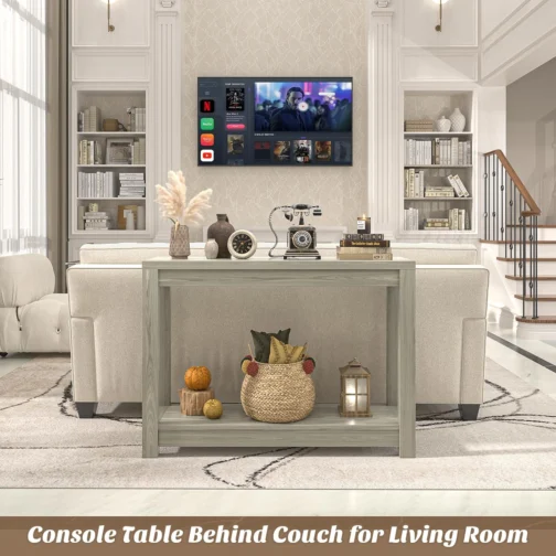 Besiost Console de madeira de 81 cm, carvalho lavado - Imagem 7