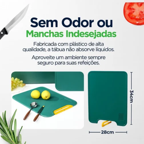 Tábua de Corte Premium Antibacteriana – Polietileno Resistente, Não Mancha e Não Deforma | Ideal para Carnes, Legumes e Cozinha Profissional | Alça Ergonômica, Super Higiênica e Fácil de Limpar - Imagem 4