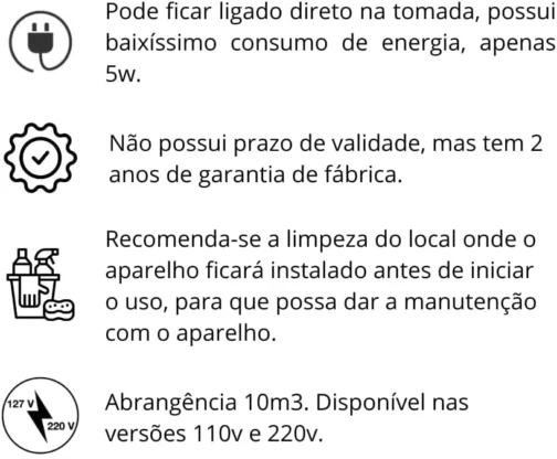 Aparelho Anti Mofo Elétrico Eletrônico 220v Anti Mofo Ácaro Fungos Bolor Legon Bye Mofo AM02-220v - Imagem 5