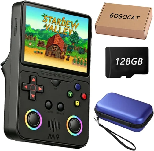 M9 Console De Jogos Portátil Retrô,Mini Console De Videogame,Suporta jogos multijogador online via Wi-Fi,3500mAh,Mais De 29 Emuladores,Sistema Akros 2.0 - Preto - Imagem 2