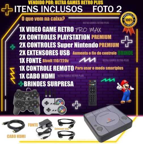Video Game Retro PRO Max + 178 mil Jogos + 4 Controles + Atualizado - Imagem 3