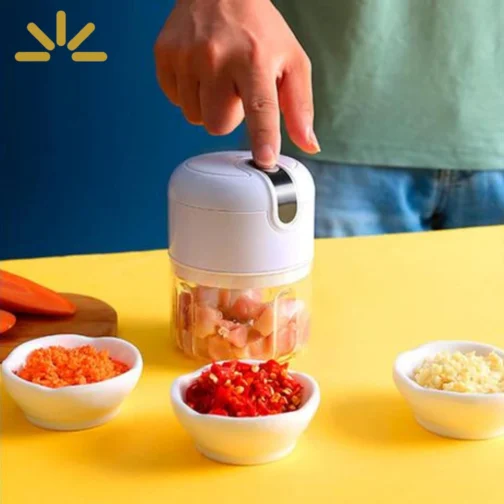 Mini Processador De Alimentos 3 Lâminas Elétrico Bivolt Usb ( Cores variadas) - Imagem 7