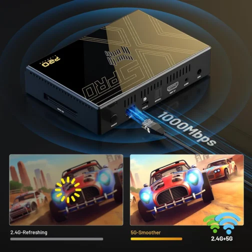 Kinhank Super Console X5 PRO Retro Game Console with 16000+Games, Android 12.0 OS, RockChip RK3588S, Emulator Console, 8K UHD Output, WI-FI 6, BT 5.0, SATA 3.1, Wireless Controller - Imagem 8