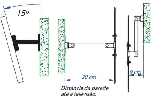 Suporte Articulado 3 Movimentos Para TV Smart LED 43" Full HD TCL 43S6500FS Android - Imagem 7