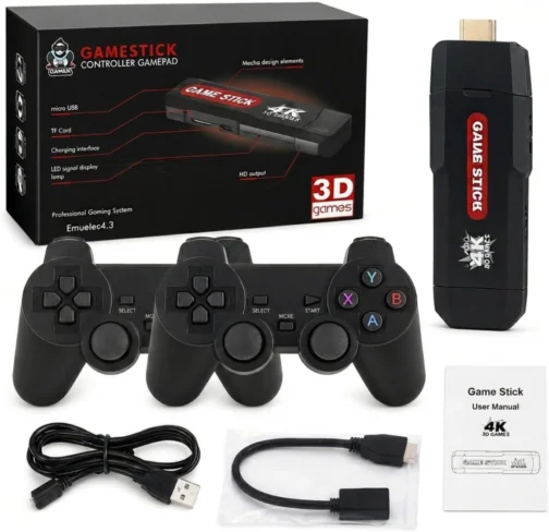 Jogo Stick X2 PRO 4K Retro ,Console com 2 Controles Sem Fio, HDMI Plug and Play, +40.000 Jogos Clássicos, Compatível com TV, TV Box e Monitor, Versão mais atualizada 2.0 Sem travamento, roda fluído. - Imagem 2