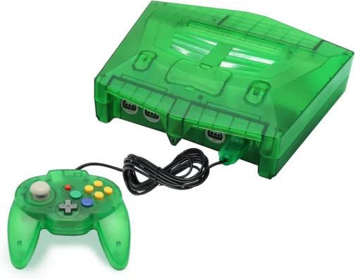 N64 Console - Newly Design Looking for N64 with HD Output (Native RGB Signal), 100% Better Video Quality, Plug & Play - Compatible with All US/JP Cartridges, Including 1 Warrior 64 Controlle (Green) - Imagem 2