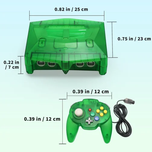 N64 Console - Newly Design Looking for N64 with HD Output (Native RGB Signal), 100% Better Video Quality, Plug & Play - Compatible with All US/JP Cartridges, Including 1 Warrior 64 Controlle (Green) - Imagem 8