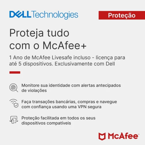 Notebook Dell 15 15-I1300-A80P, Intel Core i7-1355U, Windows 11 Home | 15.6 FHD 120 Hz IPS Antirreflexo, 16 GB RAM, SSD 1 TB, UHD Graphics, Wi‑Fi 6, USB‑3.2 Type-C, HDMI 1.4, Garantia de 1 Ano - Imagem 9