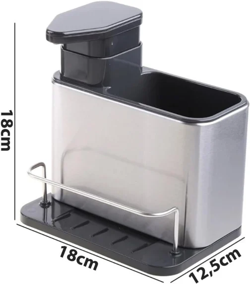 Porta Detergente Organizador Pia Cozinha Dispenser Sabão Inox - Imagem 6