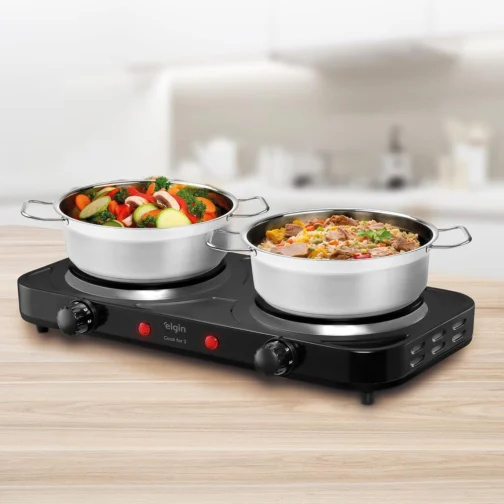 Fogão Elétrico Portátil Cooktop 2 Bocas Elgin - 110V - Imagem 7