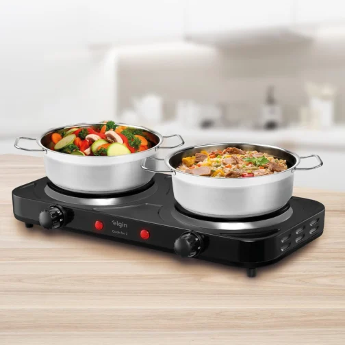 Fogão Elétrico Portátil Cooktop 2 Bocas Elgin - 110V - Imagem 8