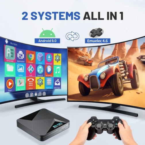 Kinhank Super Console X2 Pro Retro Game Console with 60000+Games,Video Game Console EmuELEC 4.5&Android 9.0 in 1,Compatible with 65+ Emulators,2 Controllers - Imagem 4